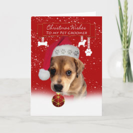 Cartão De Festividades pet groomer christmas wishes greeting card with cu