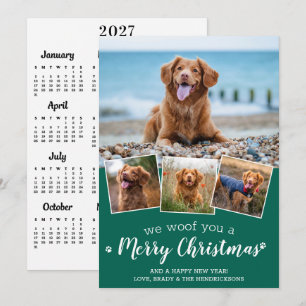 Cartão De Festividades Pet Photo 2022 Calendar Woof Feliz Natal