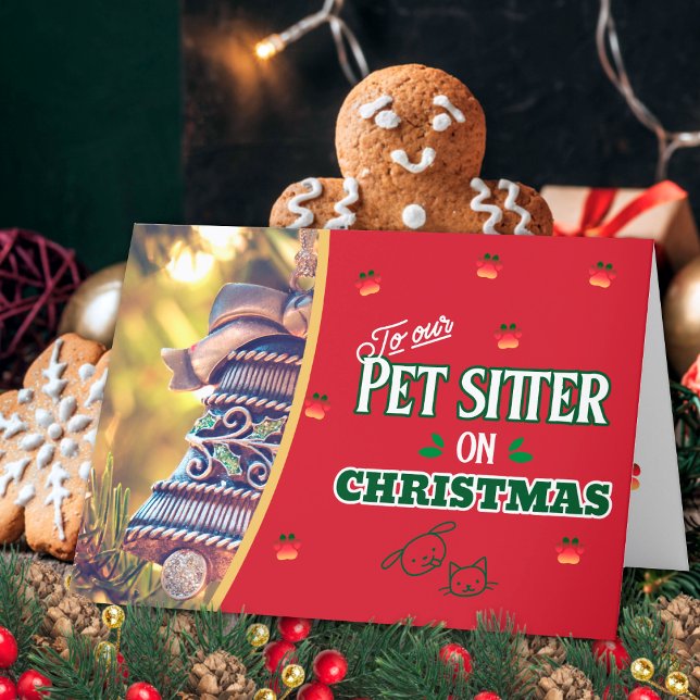 Cartão De Festividades Pet Sitter em Natal e Feriado de Cão (Criador carregado)