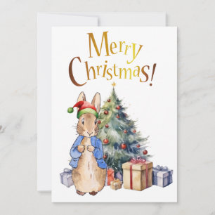 Cartão De Festividades Peter o Rabbit Merry Árvore de Natal