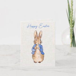 Cartão De Festividades Peter the Rabbit with Linen Background  