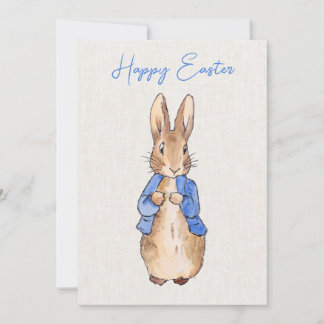 Cartão De Festividades Peter the Rabbit with Linen Background  