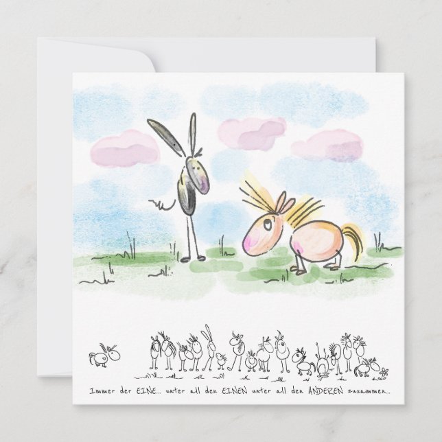 Cartão De Festividades Pferdekarte – Grusskarte für Pferdeliebhaber (Frente)