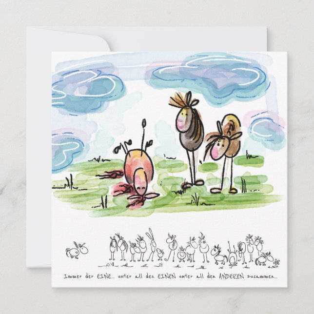 Cartão De Festividades Pferdekarte, lustige Karte für Pferdeliebhaber (Frente)