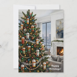 Cartão De Festividades Pharmacy Medical Pill Bottle Ornament Christmas