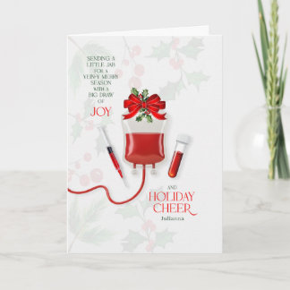 Cartão De Festividades Phlebotomy Big Draw of Joy and Cheer with Name