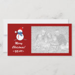 Cartão De Festividades Photo Card - Christmas Baseball Snowman<br><div class="desc">Customize this holiday card with your favorite photo and personalized text.</div>