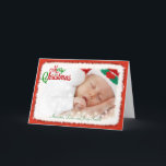 Cartão De Festividades Photo Christmas Card with Santa Claus Frame<br><div class="desc">Photo Christmas Card with Santa Claus Suit Fur Frame</div>