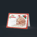 Cartão De Festividades Photo Christmas Card with Santa Claus Frame<br><div class="desc">Photo Christmas Card with Santa Claus Suit Fur Frame</div>