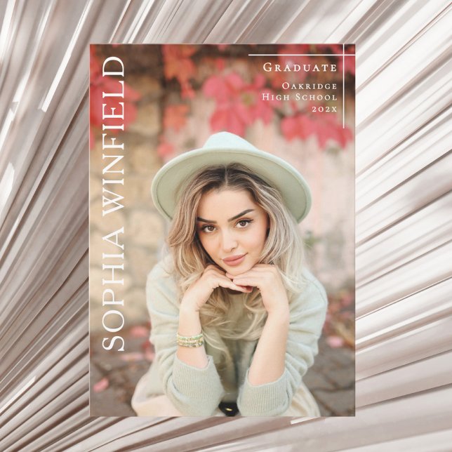 Cartão De Festividades Photo graduation class 2026 announcement card (Criador carregado)