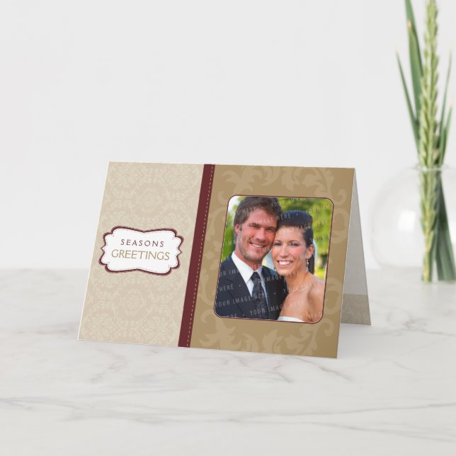 Cartão De Festividades PHOTO GREETING CARD :: divinely damask L5 (Frente)