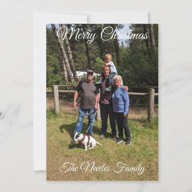 Cartão De Festividades Photo Greeting Card Merry Christmas Customize  (Frente)