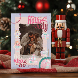 Cartão De Festividades Photo Groovy Nutcracker Retro Pastel Christmas