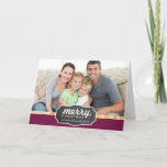 Cartão De Festividades PHOTO HOLIDAY gold foil band chalkboard sign plum<br><div class="desc">Send and extra special message with style and pizzazz this year... Personalized with your details & photos my modern holiday products are sure to stand out from the flurry of greetings your friends and family will receive this season and will make a special memento that will be treasured long after...</div>