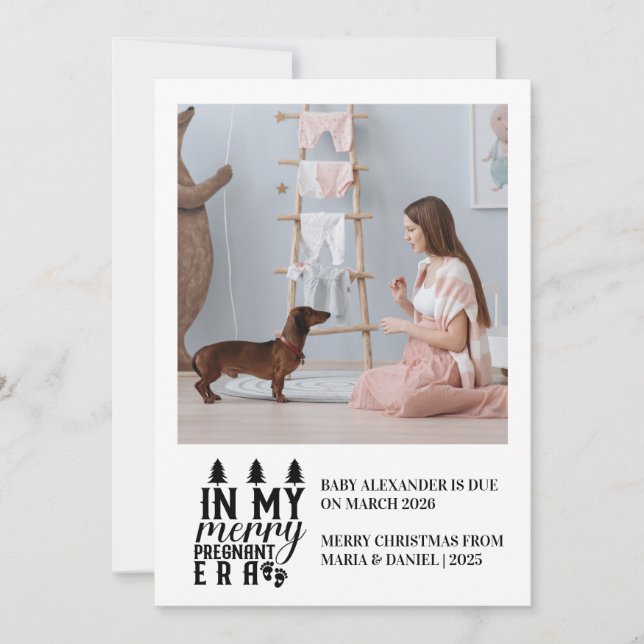 Cartão De Festividades Photo In My Merry Pregnant Era Christmas (Frente)