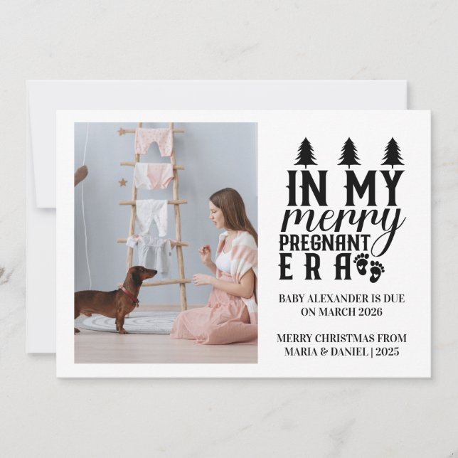 Cartão De Festividades Photo In My Merry Pregnant Era Christmas (Frente)