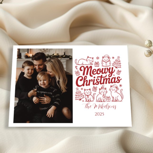 Cartão De Festividades Photo Meowy Christmas Party (Criador carregado)