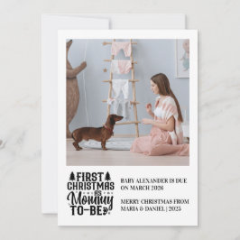 Cartão De Festividades Photo Mommy to be Christmas Pregnancy Announcement