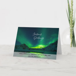 Cartão De Festividades Photo Northern Lights Iceland Aurora Borealis
