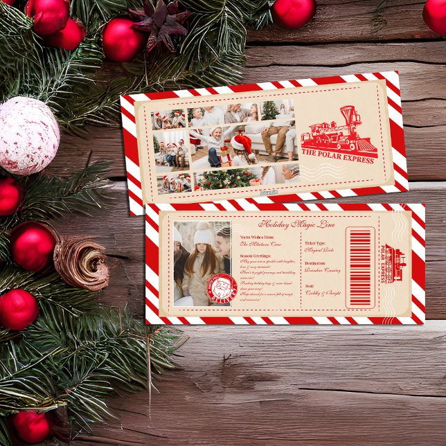 Cartão De Festividades Photo Polar Express Christmas Ticket (Criador carregado)