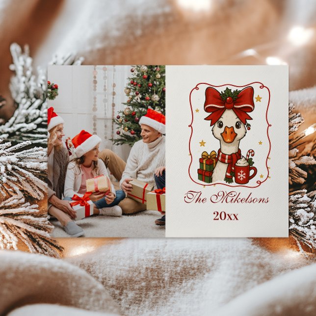 Cartão De Festividades Photo Silly Goose Christmas (Criador carregado)