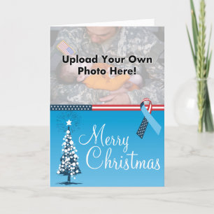 Cartão De Festividades Photo Template Military Troops Ribbon Christmas Ca
