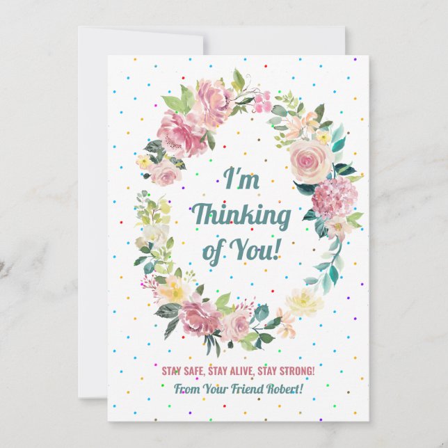 Cartão De Festividades Pia-rosa-pastel e coroa-branca (Frente)