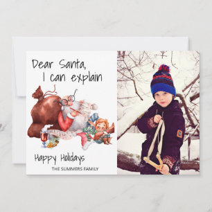 Cartão De Festividades Piadoso Querido Papai Noel Posso Explicar Foto Nat