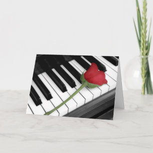 Cartão De Festividades Piano e rosa