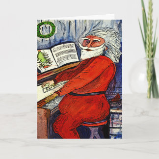 Cartão De Festividades Piano Santa Greeting and Note Cards
