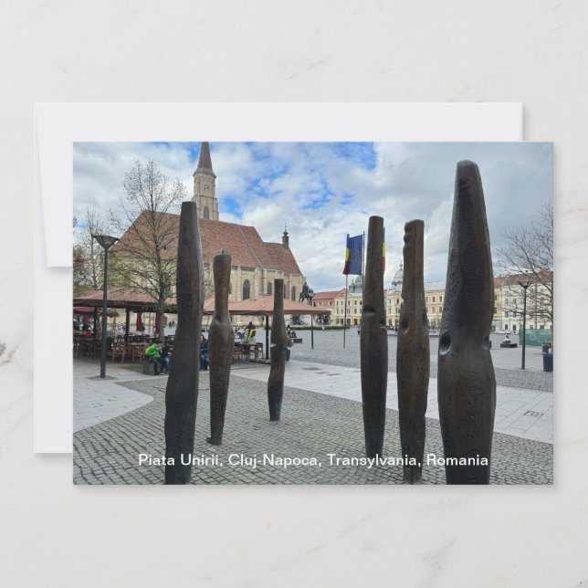Cartão De Festividades Piata Unirii, Cluj-Napoca, Romênia, em (Frente)