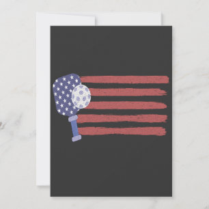 Cartão De Festividades Pickleball Americano Bandeira Patriótica Americana