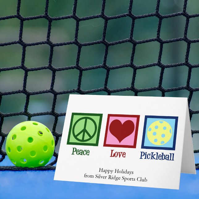 Cartão De Festividades Pickleball de Amor pela Paz - Natal bonito (Criador carregado)
