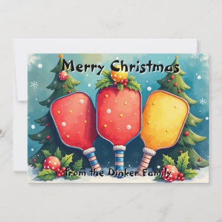 Cartão De Festividades Pickleball🎅 Dink the Halls
