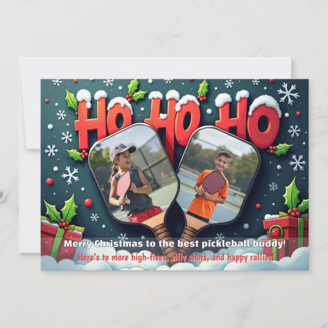 Cartão De Festividades Pickleball Dinkin’ Through the Snow (Frente)