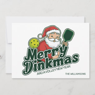 Cartão De Festividades Pickleball Natal Papai Noel Alegre Dinkmas Persona