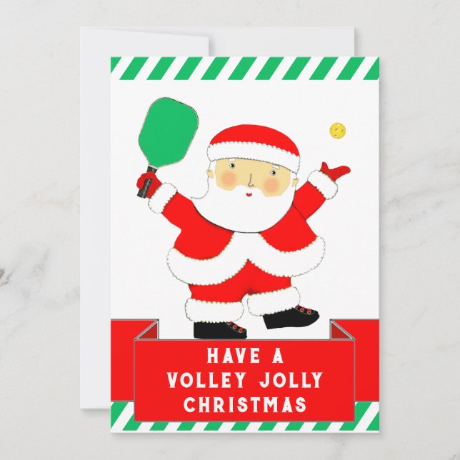 Cartão De Festividades Pickleball no Natal (Frente)