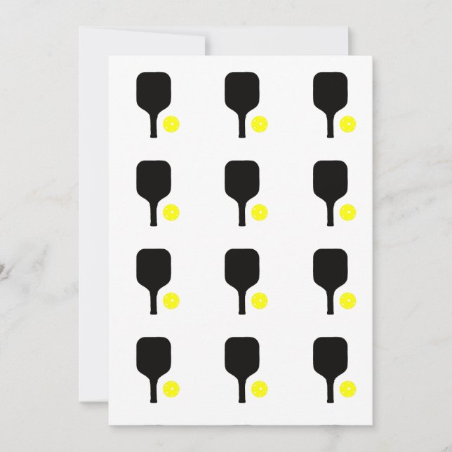 Cartão De Festividades Pickleball paddle & yellow ball (Frente)