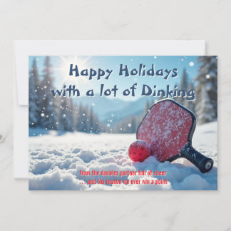 Cartão De Festividades Pickleball🎅Cheer & Clears on Snowy Sides