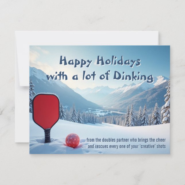 Cartão De Festividades Pickleball🎅Creative Chaos & Holiday Comebacks (Frente)
