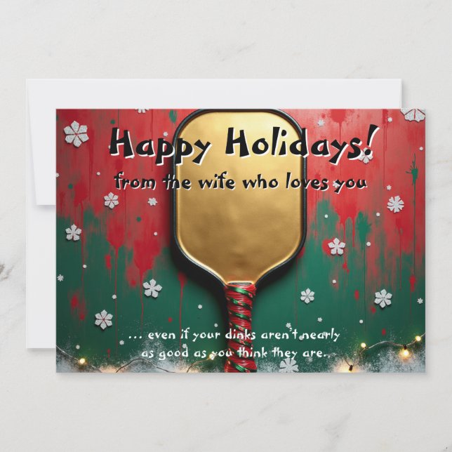 Cartão De Festividades Pickleball🎅Dink, Drop, and Dearly Loved (Frente)