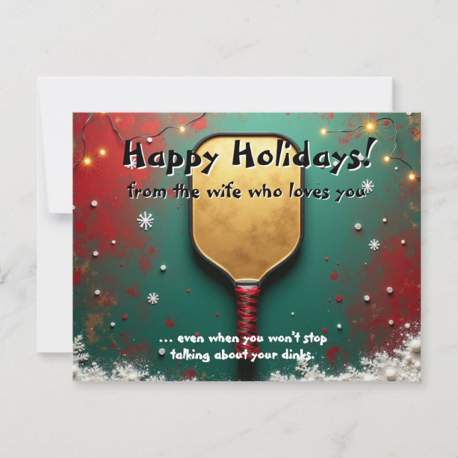 Cartão De Festividades Pickleball🎅Dinkmas Devoção (Frente)