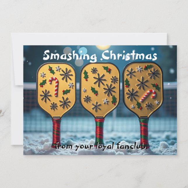 Cartão De Festividades Pickleball🎅Fan Club Forehand Fiesta (Frente)
