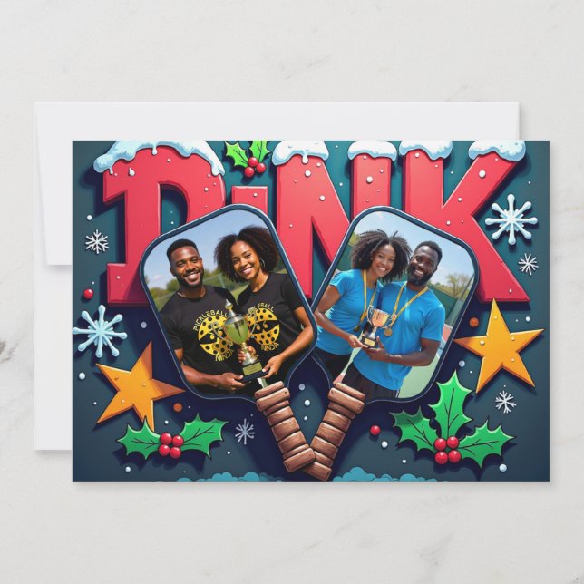 Cartão De Festividades Pickleball🎅Let’s Rally ‘Til the Snow Melts (Frente)