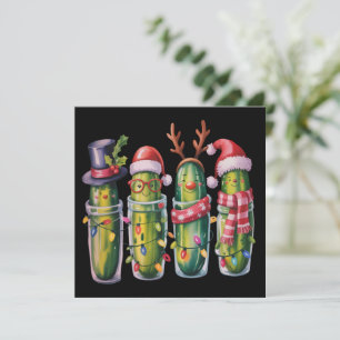 Cartão De Festividades Picles engraçados de Natal Pepinos de Feriado