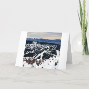 Cartão De Festividades Picos da Montanha da Cena de Inverno