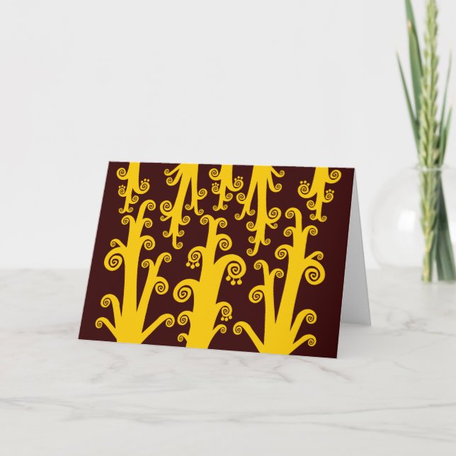 Cartão De Festividades Picos duplos - âmbar no escuro marrom (Frente)