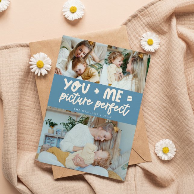 Cartão De Festividades Picture Perfect Denim Blue Photo Valentines Day (Criador carregado)