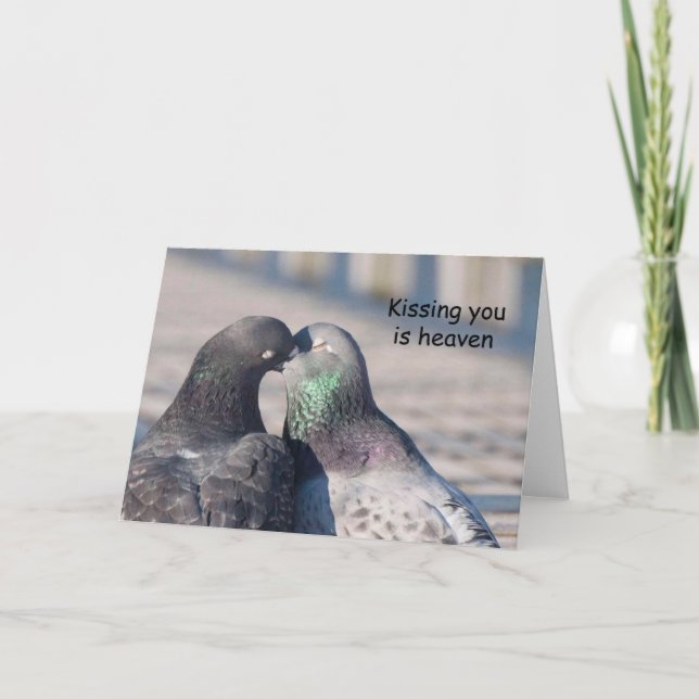Cartão De Festividades Pigeons Kiss - Frameable Art Card (Frente)