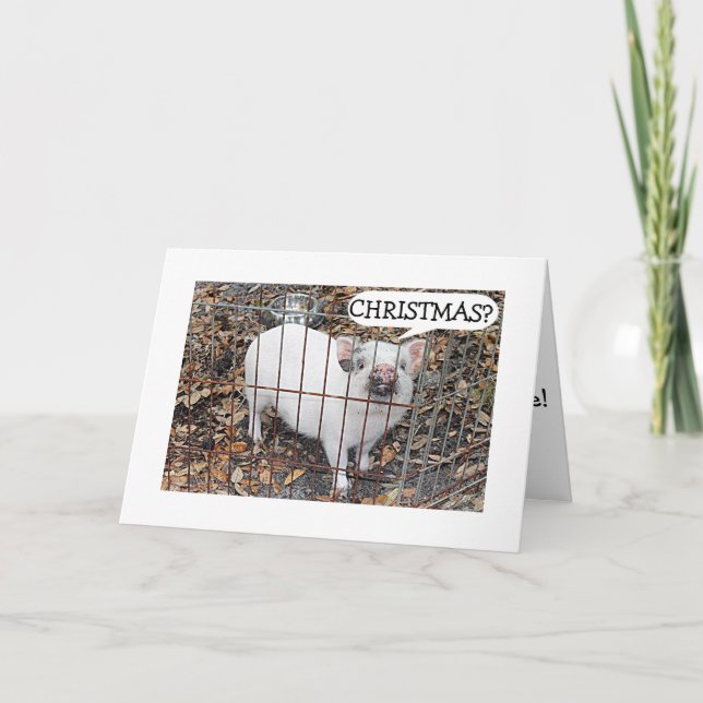 CARTÃO DE FESTIVIDADES PIGGY=NÃO CHRISTMAS ATÉ SOB MISTLETOA COM VOCÊ! (Frente)